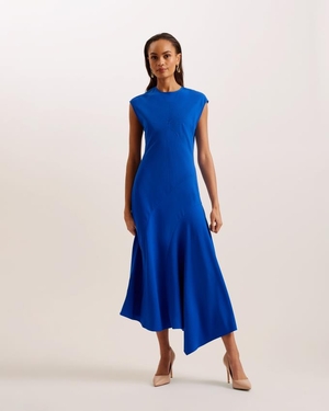 Peignoir Ted Baker Asymmetric Satin Midi Bleu Femme | XDE-60712429